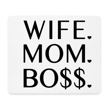Wife Mom Boss - Mouse Pad (horizontal) - white - Front