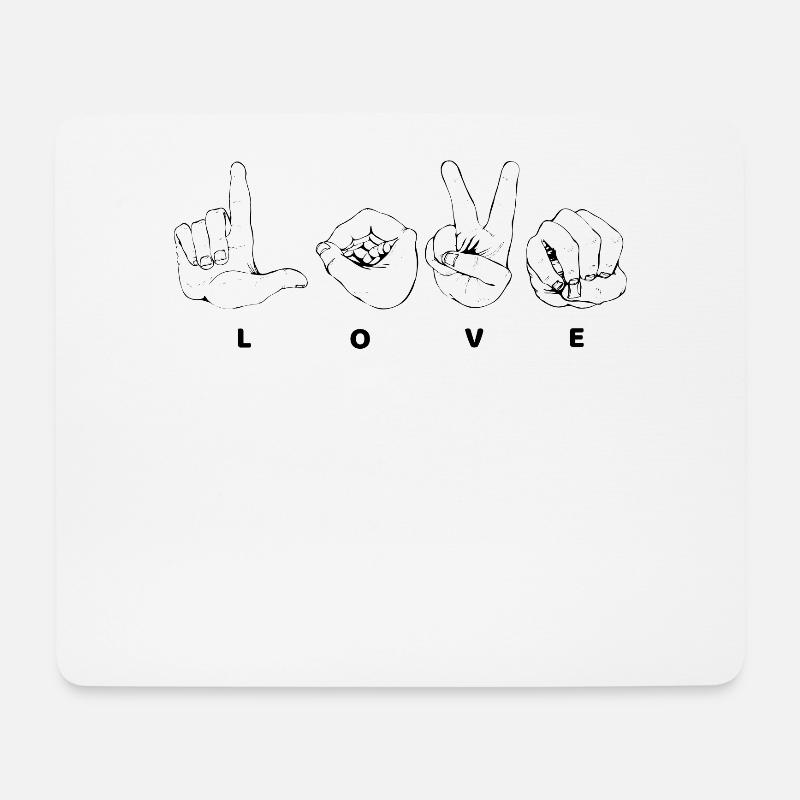 sign language love Gebärdensprache Love Liebe - Mousepad (Querformat) - Weiß