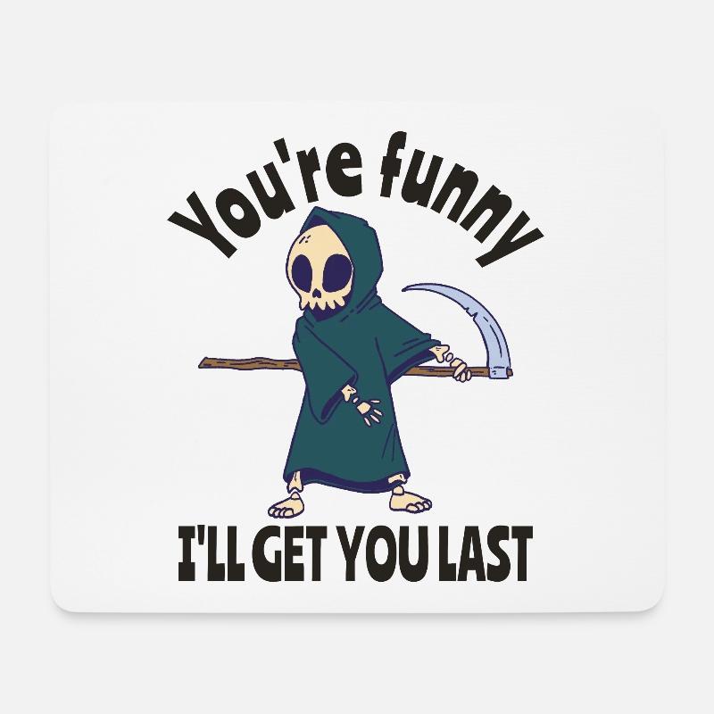 Funny Grim Reaper Skeleton Halloween Costume - Mouse Pad (horizontal) - white