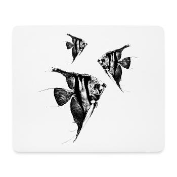 Skalar schwarm / Skalare / Grafik - Mousepad (Querformat) - Weiß - Vorne