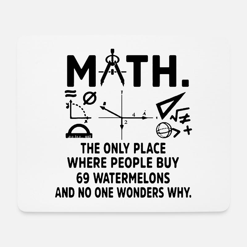 Mathe Lehrer Shirt - Mousepad (Querformat) - Weiß
