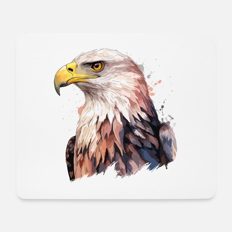 Adler Adlerkopf Raubvogel Vogel Tier Natur - Mousepad (Querformat) - Weiß