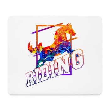 Reiten Reiter Pferd Springen Sport Bunt Vintage - Mousepad (Querformat) - Weiß - Vorne
