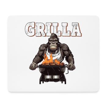 Grillen Grilla Griller Gorilla BBQ Spruch Lustig - Mousepad (Querformat) - Weiß - Vorne