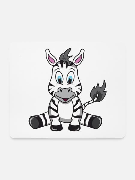 Lustiges Niedliches Cooles Baby Zebra Afrika - Mousepad (Querformat) - Weiß