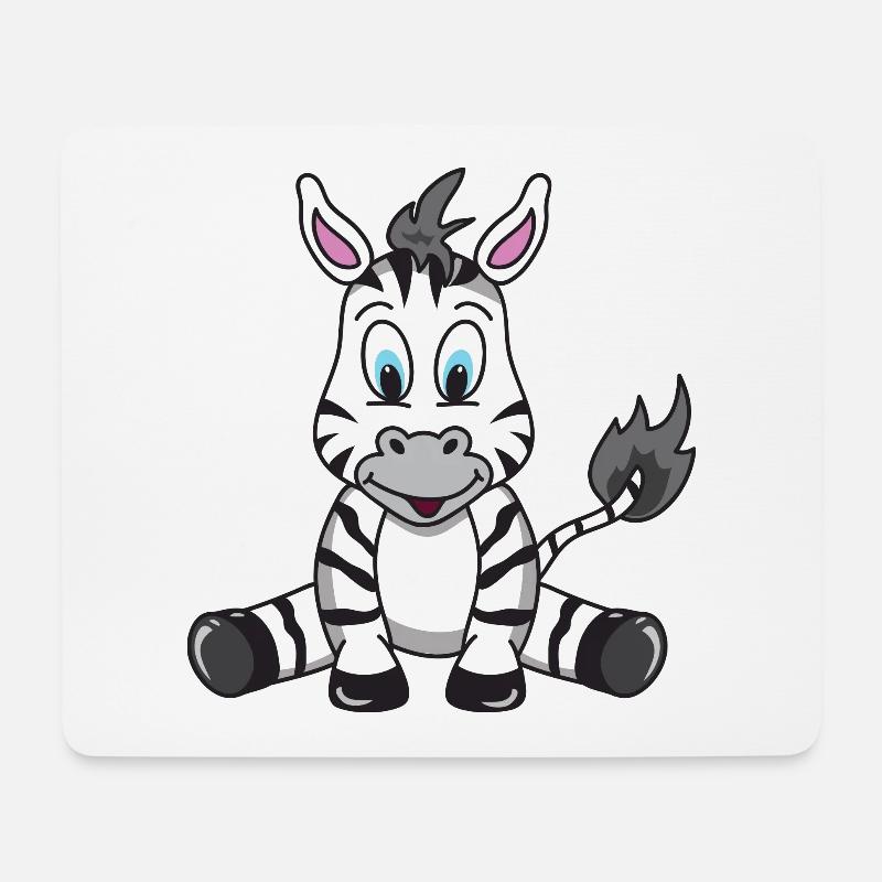 Lustiges Niedliches Cooles Baby Zebra Afrika - Mousepad (Querformat) - Weiß