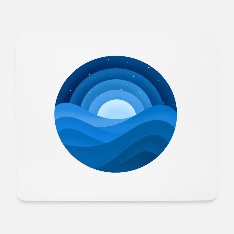 Nacht Meer - Mousepad (Querformat) - Weiß