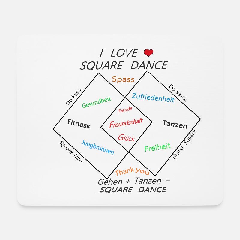 SQUARE DANCE - LOVE - Mousepad (Querformat) - Weiß