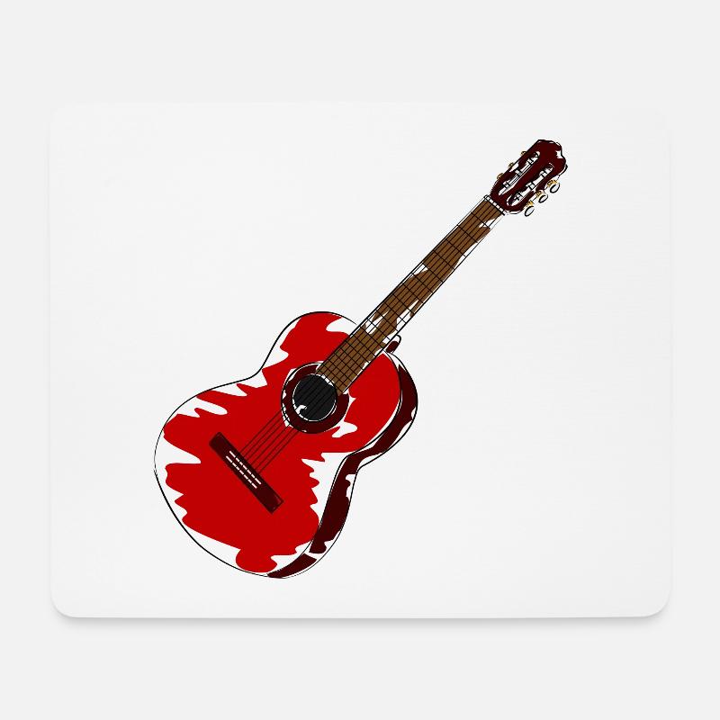 Gitarre Gitarrist Musiker - Mousepad (Querformat) - Weiß