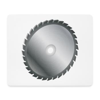 einzelnes Kreissägeblatt Metallfarben - Mousepad (Querformat) - Weiß - Vorne