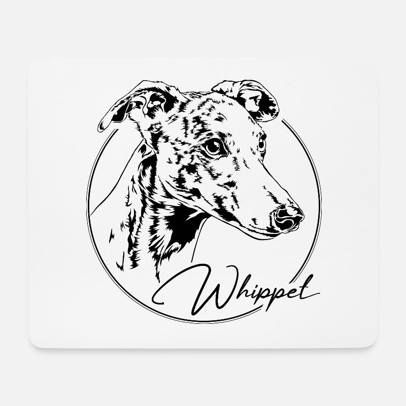 WHIPPET Windhund Windhunde Hunde Hund Wilsigns - Mousepad (Querformat) - Weiß