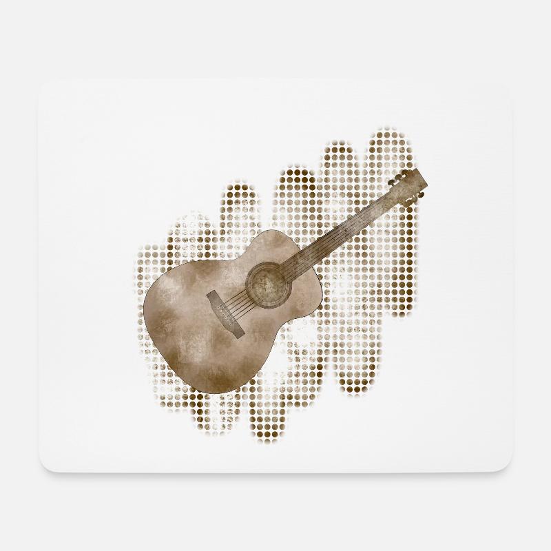 Guitare Acoustique - Tapis de souris (format paysage) - blanc