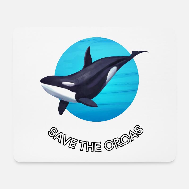 Orca Schutz - Save the Orcas - Mousepad (Querformat) - Weiß