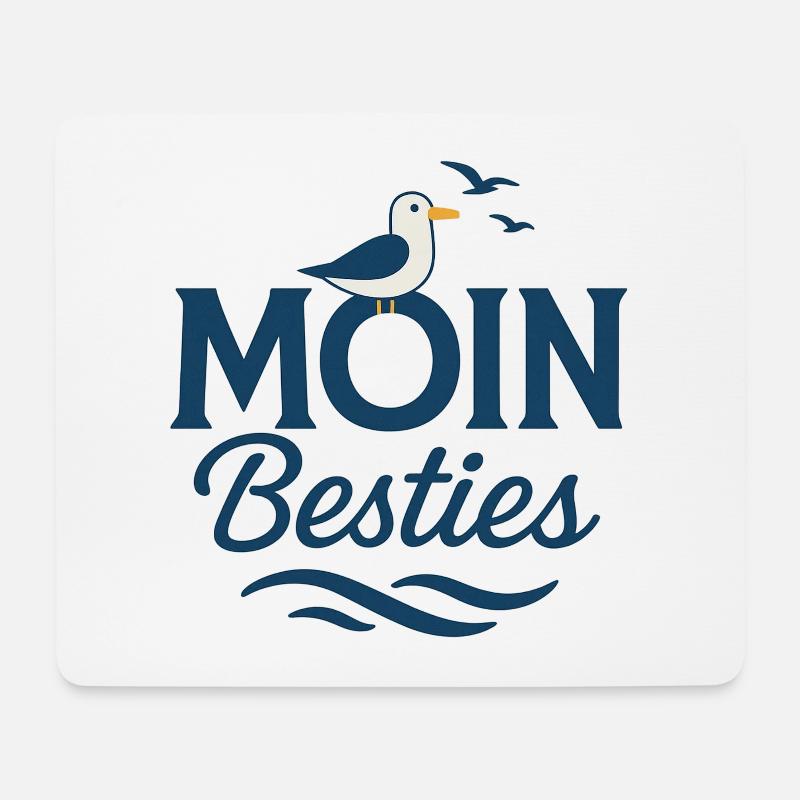Moin Besties Meergruß - Mousepad (Querformat) - Weiß