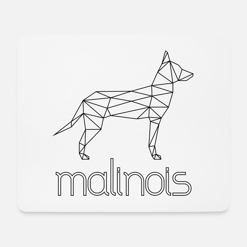 Malinois Schäferhund Geometrisch - schwarz - Mousepad (Querformat) - Weiß