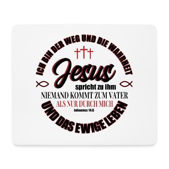 Jesus Christus Shirt Bibelvers Ich bin der Weg - Mousepad (Querformat) - Weiß - Vorne