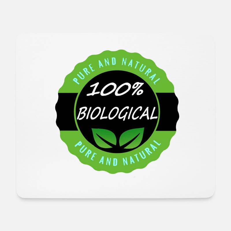 100% Bilogical Vegan - Mousepad (Querformat) - Weiß