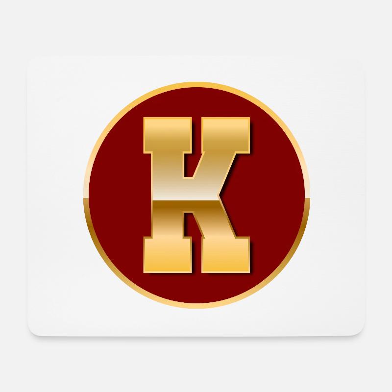 Buchstabe K - Mousepad (Querformat) - Weiß