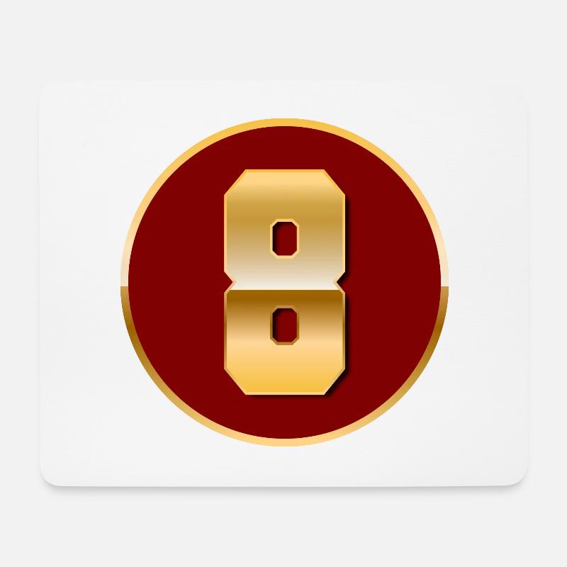 Gold number 8 - Mouse Pad (horizontal) - white