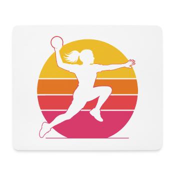 Retro Handballerin – Vintage Sonnenuntergang - Mousepad (Querformat) - Weiß - Vorne