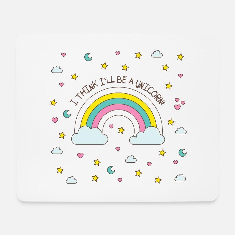 Ich denke, ich werde ein Einhorn sein - Mousepad (Querformat) - Weiß