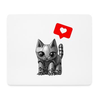Chat robot mignon - Tapis de souris (format paysage) - blanc - Devant