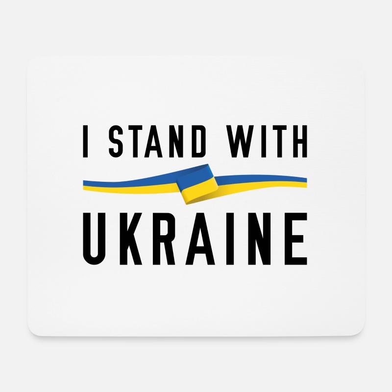 Ich stehe an der Seite der Ukraine - Mousepad (Querformat) - Weiß