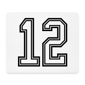 12 Zahl symbol - Mousepad (Querformat) - Weiß - Vorne