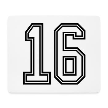 16 number symbol - Mouse Pad (horizontal) - white - Front