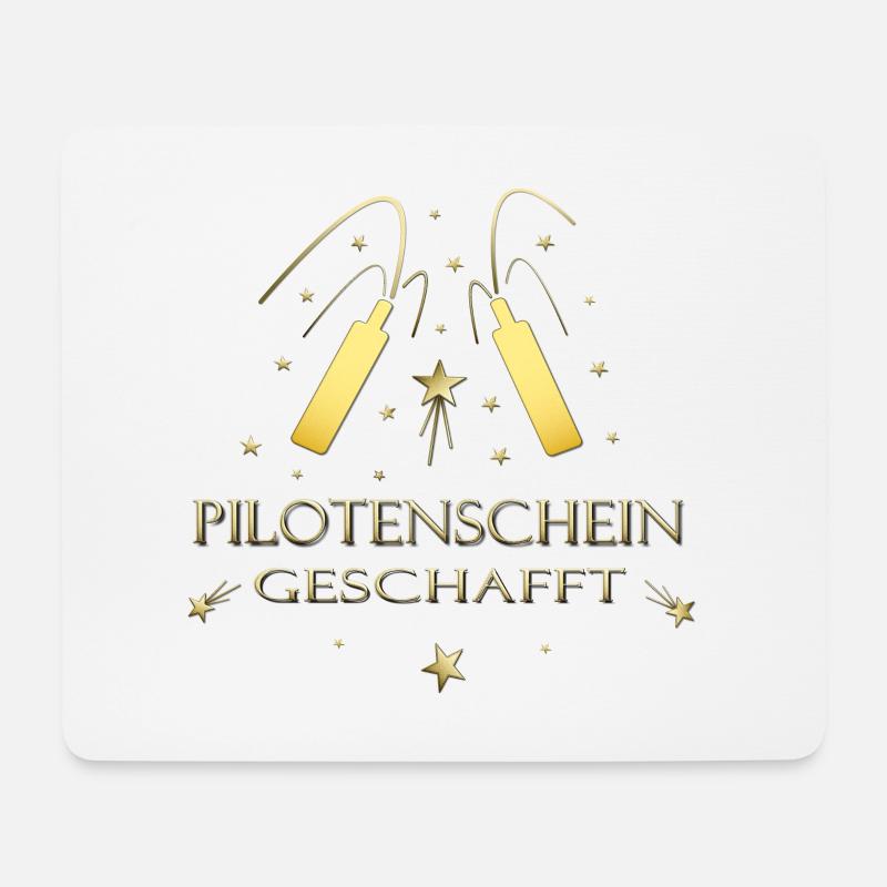 Pilotenschein Pilot Pilotenausbildung PPL - Mousepad (Querformat) - Weiß