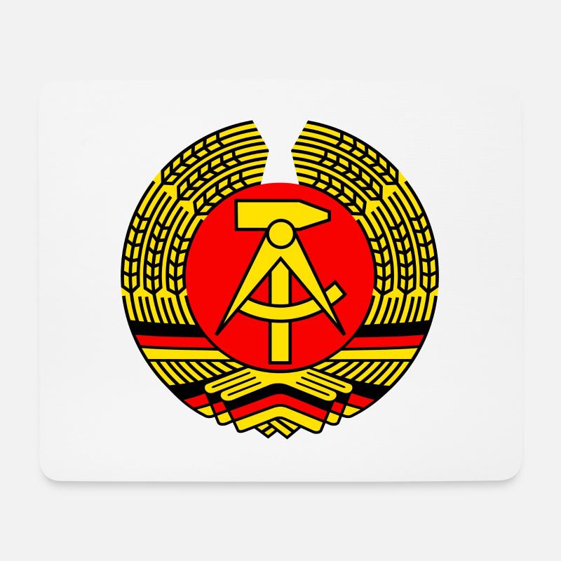 DDR Wappen (stilisiert) - Mousepad (Querformat) - Weiß