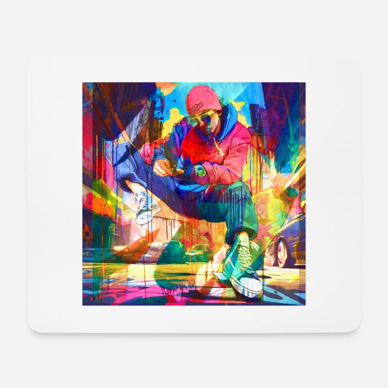 Streetart,streetsurfer, Graffiti, Urban, Malerei - Mousepad (Querformat) - Weiß