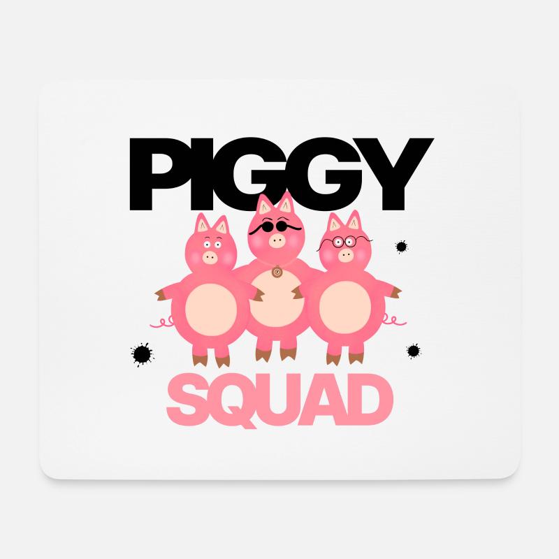 Three pink piggy - Mouse Pad (horizontal) - white