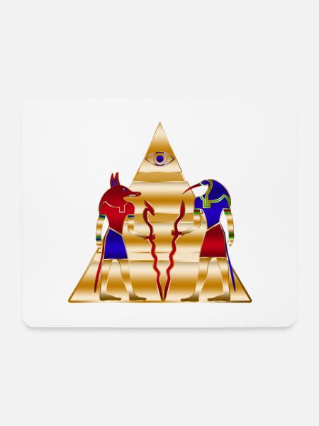 Ägyptische Götter alte Pyramide - Mousepad (Querformat) - Weiß