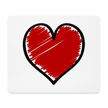 Symbole du cœur Amour - Tapis de souris (format paysage) - blanc - Devant