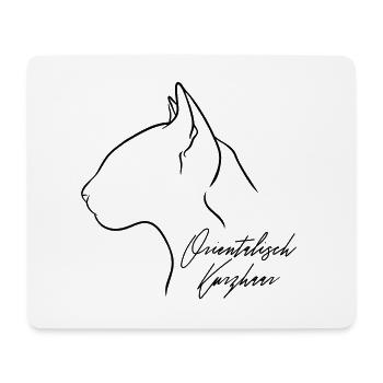 Orientalisch Kurzhaar Profil Katzen Katze Wilsigns - Mousepad (Querformat) - Weiß - Vorne