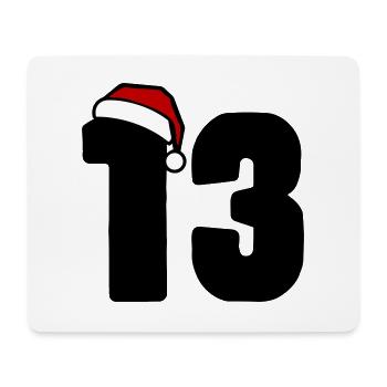 13 Numéro Noël - Tapis de souris (format paysage) - blanc - Devant