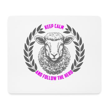 Les moutons restent calmes et suivent le troupeau - Tapis de souris (format paysage) - blanc - Devant