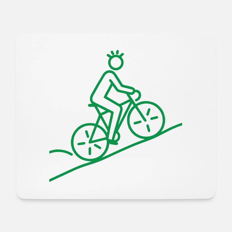 Minimalistisches Fahrradmotiv - Mousepad (Querformat) - Weiß