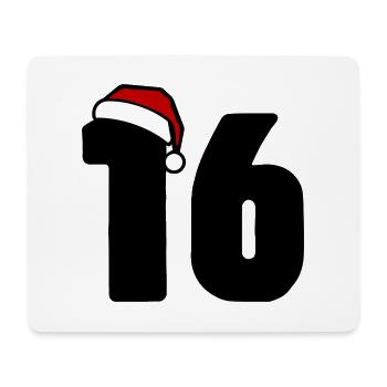 16 Zahl Weihnachten - Mousepad (Querformat) - Weiß - Vorne