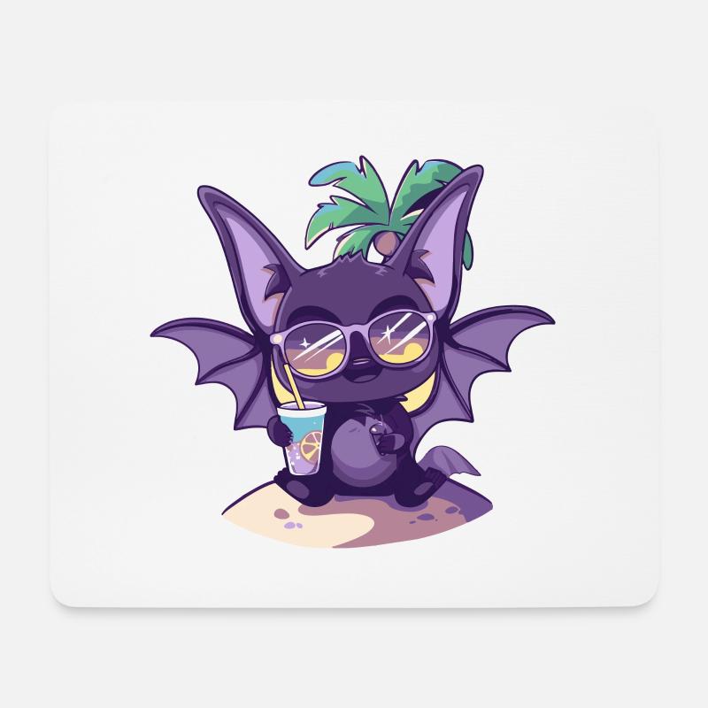 Fledermaus Sommer Strand Urlaub - Mousepad (Querformat) - Weiß