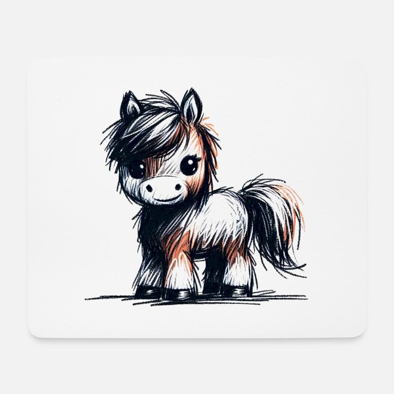 Pferdchen - Mousepad (Querformat) - Weiß