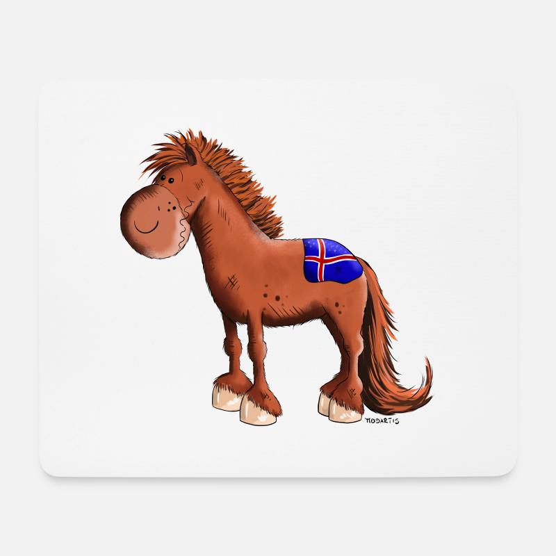 Isländer mit Fahne - Mousepad (Querformat) - Weiß
