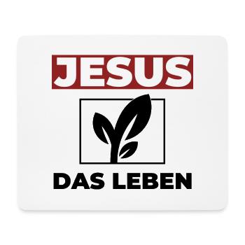 Jesus Christus ist das Leben - Christliches Shirt - Mousepad (Querformat) - Weiß - Vorne