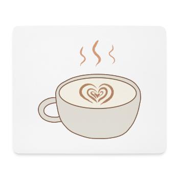 Latte Heart Cup Kunst - Mousepad (Querformat) - Weiß - Vorne