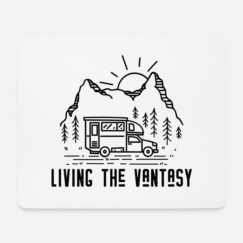 Living the Vantasy - Van Camping Camper - Mousepad (Querformat) - Weiß