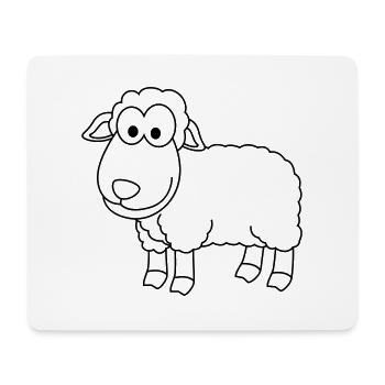 Schaf Comic Tier - Mousepad (Querformat) - Weiß - Vorne