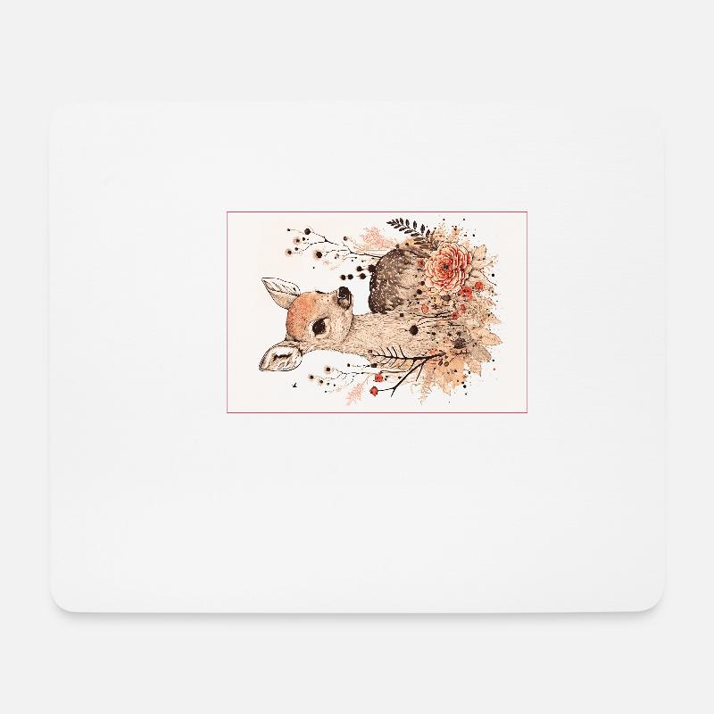 Chevreuil - Tapis de souris (format paysage) - blanc