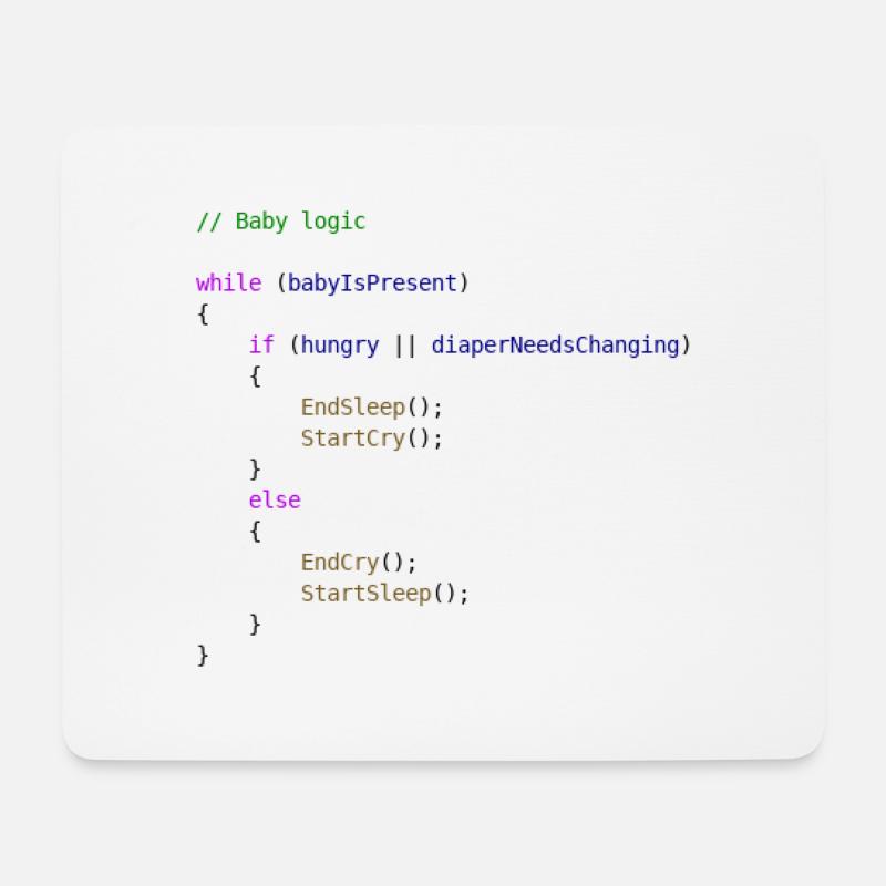 Idée cadeau programmeur logique bébé - Tapis de souris (format paysage) - blanc