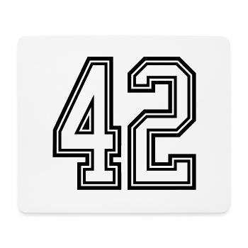 42 Zahl symbol - Mousepad (Querformat) - Weiß - Vorne